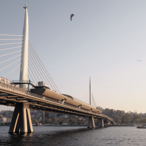 Golden Hour Over Haliç Metro Bridge